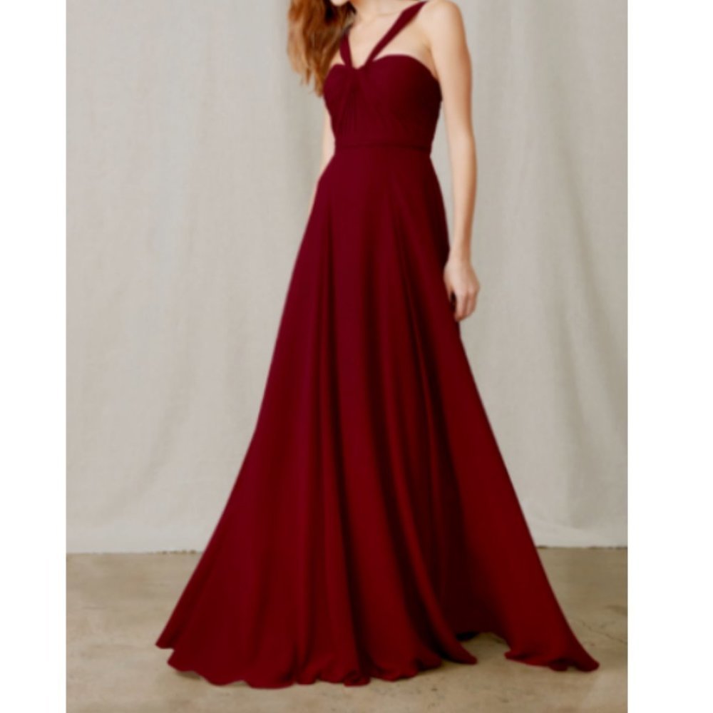 Amsale Red Sleeveless Sweetheart Gown for Weddings
